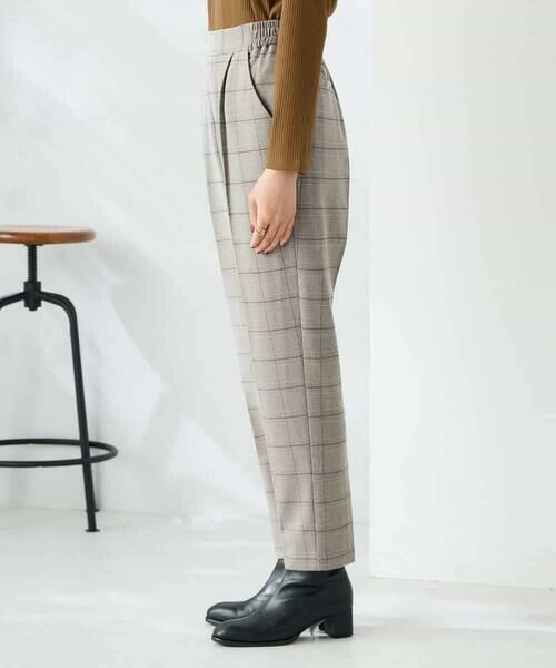 a.v.v / アー・ヴェ・ヴェ チノ・ワークパンツ | 【イージーケア/洗える/ストレッチ】裏起毛美ラクるスッキリ見えチェックテーパードパンツ | 詳細13