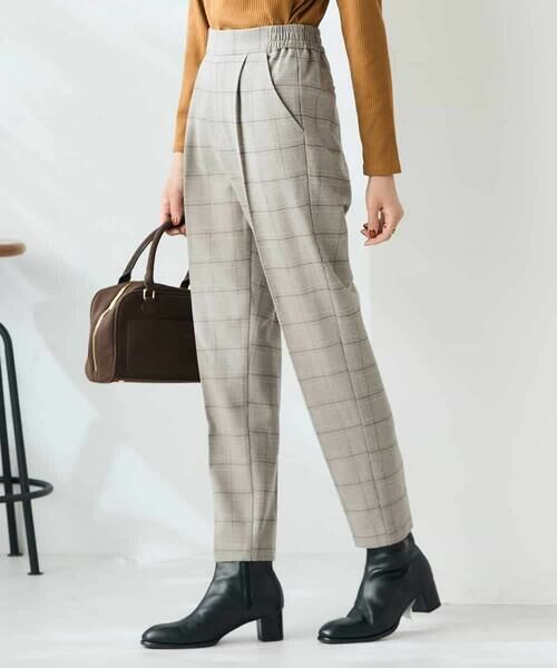 a.v.v / アー・ヴェ・ヴェ チノ・ワークパンツ | 【イージーケア/洗える/ストレッチ】裏起毛美ラクるスッキリ見えチェックテーパードパンツ | 詳細2