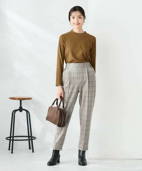 a.v.v / アー・ヴェ・ヴェ チノ・ワークパンツ | 【イージーケア/洗える/ストレッチ】裏起毛美ラクるスッキリ見えチェックテーパードパンツ | 詳細4