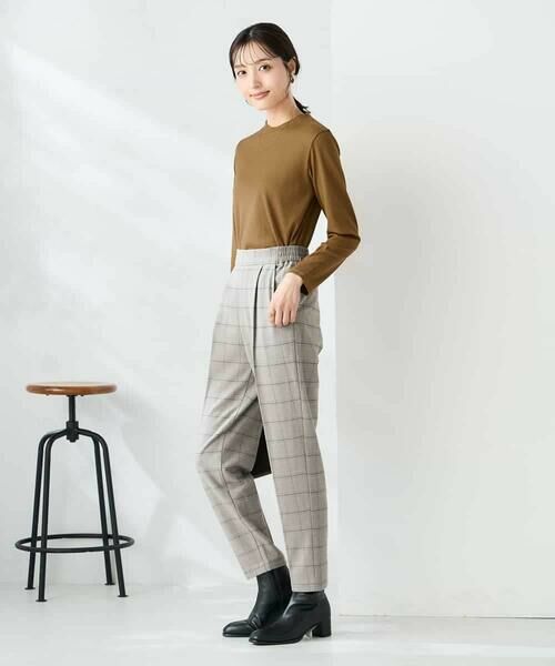 a.v.v / アー・ヴェ・ヴェ チノ・ワークパンツ | 【イージーケア/洗える/ストレッチ】裏起毛美ラクるスッキリ見えチェックテーパードパンツ | 詳細5