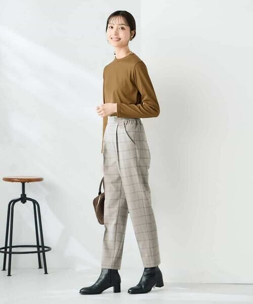 a.v.v / アー・ヴェ・ヴェ チノ・ワークパンツ | 【イージーケア/洗える/ストレッチ】裏起毛美ラクるスッキリ見えチェックテーパードパンツ | 詳細6