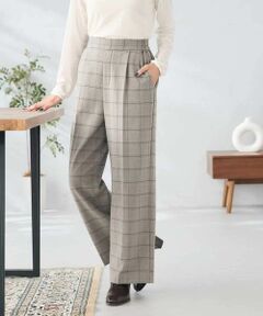 a.v.v / アー・ヴェ・ヴェ その他パンツ | 【イージーケア/洗える/ストレッチ】裏起毛美ラクるスッキリ見えチェックワイドパンツ