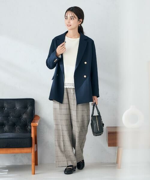 a.v.v / アー・ヴェ・ヴェ その他パンツ | 【イージーケア/洗える/ストレッチ】裏起毛美ラクるスッキリ見えチェックワイドパンツ | 詳細13