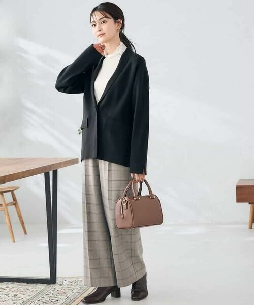 a.v.v / アー・ヴェ・ヴェ その他パンツ | 【イージーケア/洗える/ストレッチ】裏起毛美ラクるスッキリ見えチェックワイドパンツ | 詳細6