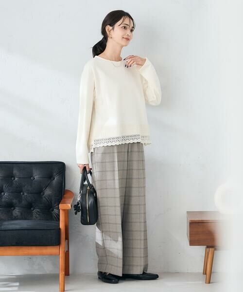 a.v.v / アー・ヴェ・ヴェ その他パンツ | 【イージーケア/洗える/ストレッチ】裏起毛美ラクるスッキリ見えチェックワイドパンツ | 詳細8