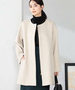 a.v.v / アー・ヴェ・ヴェ ノーカラージャケット | 【２WAY】Aラインフーデッドミドルコート