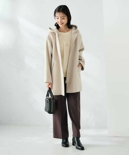 a.v.v / アー・ヴェ・ヴェ ノーカラージャケット | 【２WAY】Aラインフーデッドミドルコート | 詳細10