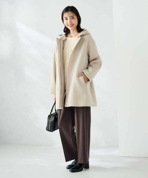 a.v.v / アー・ヴェ・ヴェ ノーカラージャケット | 【２WAY】Aラインフーデッドミドルコート | 詳細11