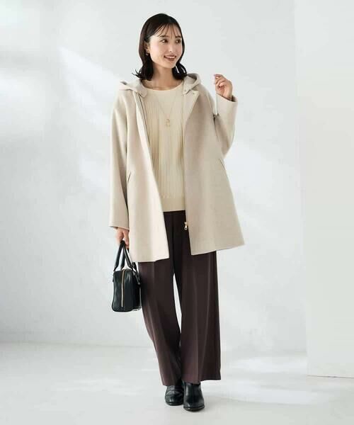a.v.v / アー・ヴェ・ヴェ ノーカラージャケット | 【２WAY】Aラインフーデッドミドルコート | 詳細13