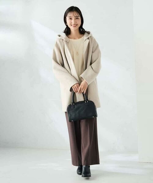 a.v.v / アー・ヴェ・ヴェ ノーカラージャケット | 【２WAY】Aラインフーデッドミドルコート | 詳細14