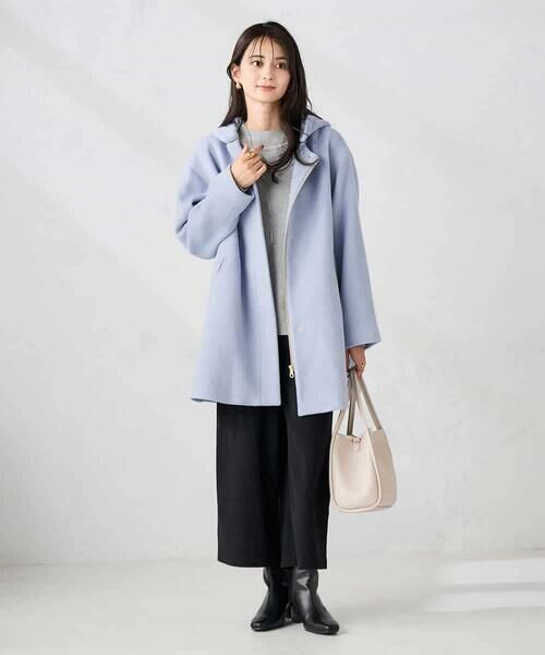 a.v.v / アー・ヴェ・ヴェ ノーカラージャケット | 【２WAY】Aラインフーデッドミドルコート | 詳細4