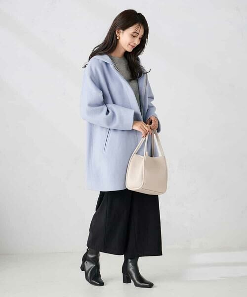 a.v.v / アー・ヴェ・ヴェ ノーカラージャケット | 【２WAY】Aラインフーデッドミドルコート | 詳細6