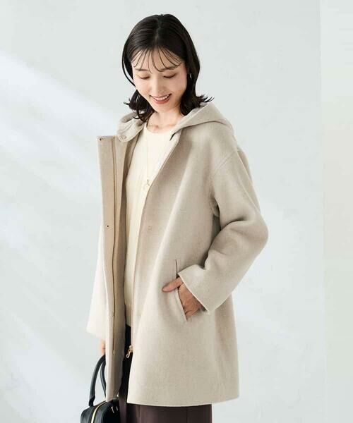 a.v.v / アー・ヴェ・ヴェ ノーカラージャケット | 【２WAY】Aラインフーデッドミドルコート | 詳細7