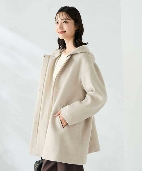 a.v.v / アー・ヴェ・ヴェ ノーカラージャケット | 【２WAY】Aラインフーデッドミドルコート | 詳細8