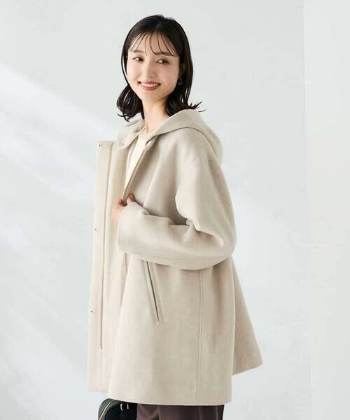 a.v.v / アー・ヴェ・ヴェ ノーカラージャケット | 【２WAY】Aラインフーデッドミドルコート | 詳細9