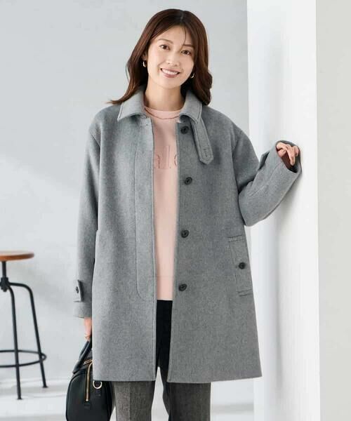 a.v.v/アー・ヴェ・ヴェ ステンカラーミディコート ダークグレー S