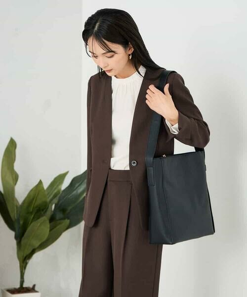 a.v.v / アー・ヴェ・ヴェ ノーカラージャケット | 【洗える/イージーケア/ストレッチ】パウダーツイルVネックジャケット | 詳細18