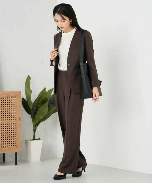 a.v.v / アー・ヴェ・ヴェ ノーカラージャケット | 【洗える/イージーケア/ストレッチ】パウダーツイルVネックジャケット | 詳細22