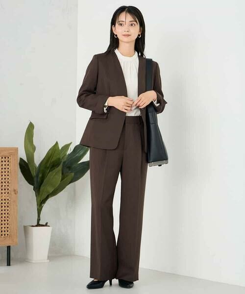 a.v.v / アー・ヴェ・ヴェ ノーカラージャケット | 【洗える/イージーケア/ストレッチ】パウダーツイルVネックジャケット | 詳細23