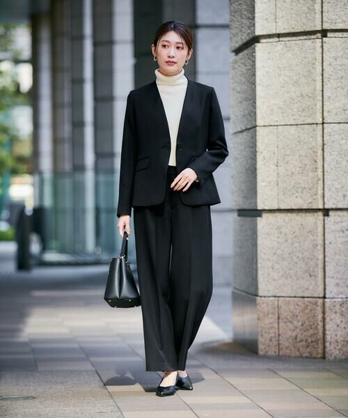 a.v.v / アー・ヴェ・ヴェ ノーカラージャケット | 【洗える/イージーケア/ストレッチ】パウダーツイルVネックジャケット | 詳細28