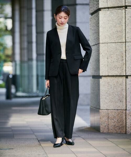 a.v.v / アー・ヴェ・ヴェ ノーカラージャケット | 【洗える/イージーケア/ストレッチ】パウダーツイルVネックジャケット | 詳細29