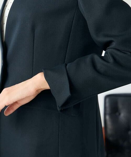 a.v.v / アー・ヴェ・ヴェ ノーカラージャケット | 【洗える/イージーケア/ストレッチ】パウダーツイルVネックジャケット | 詳細5