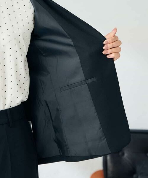 a.v.v / アー・ヴェ・ヴェ ノーカラージャケット | 【洗える/イージーケア/ストレッチ】パウダーツイルVネックジャケット | 詳細8