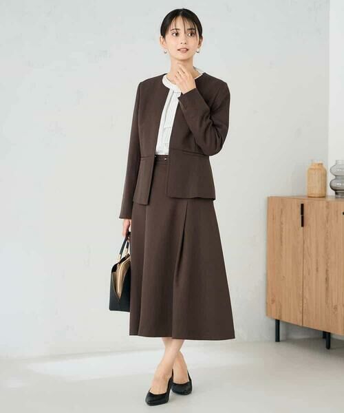 a.v.v / アー・ヴェ・ヴェ ノーカラージャケット | 【洗える/イージーケア/ストレッチ】パウダーツイルキーネックジャケット | 詳細13