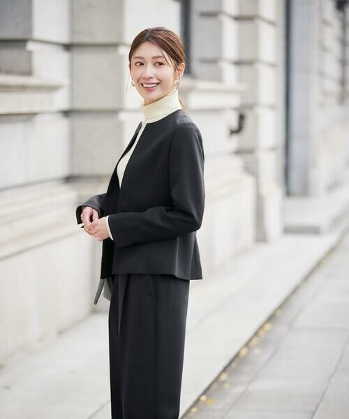 a.v.v / アー・ヴェ・ヴェ ノーカラージャケット | 【洗える/イージーケア/ストレッチ】パウダーツイルキーネックジャケット | 詳細19