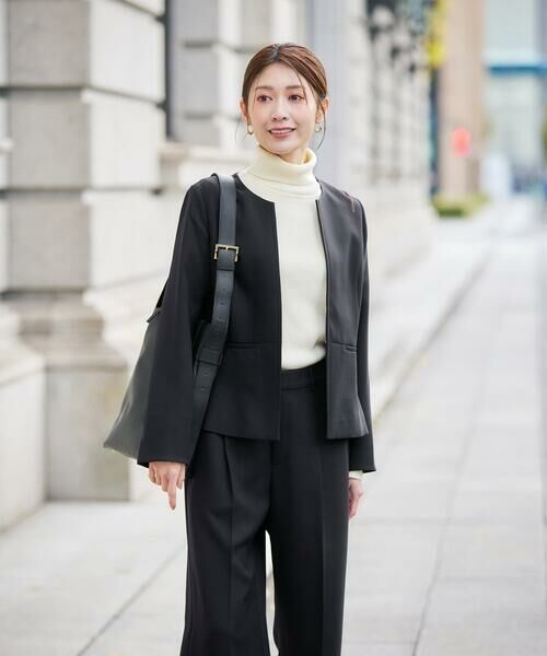 a.v.v / アー・ヴェ・ヴェ ノーカラージャケット | 【洗える/イージーケア/ストレッチ】パウダーツイルキーネックジャケット | 詳細20