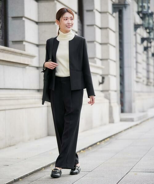 a.v.v / アー・ヴェ・ヴェ ノーカラージャケット | 【洗える/イージーケア/ストレッチ】パウダーツイルキーネックジャケット | 詳細22