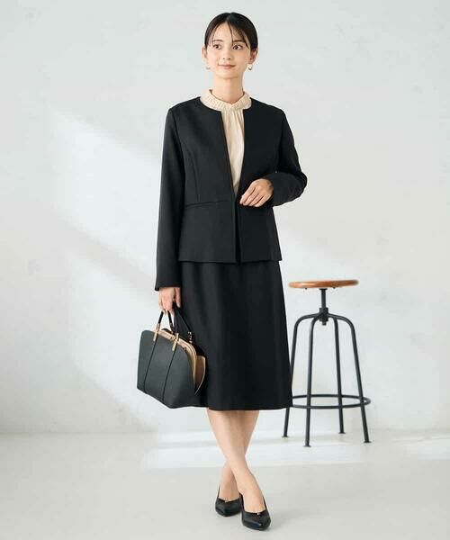 a.v.v / アー・ヴェ・ヴェ ノーカラージャケット | 【洗える/イージーケア/ストレッチ】パウダーツイルキーネックジャケット | 詳細28