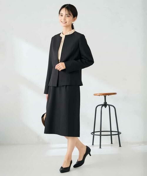 a.v.v / アー・ヴェ・ヴェ ノーカラージャケット | 【洗える/イージーケア/ストレッチ】パウダーツイルキーネックジャケット | 詳細30