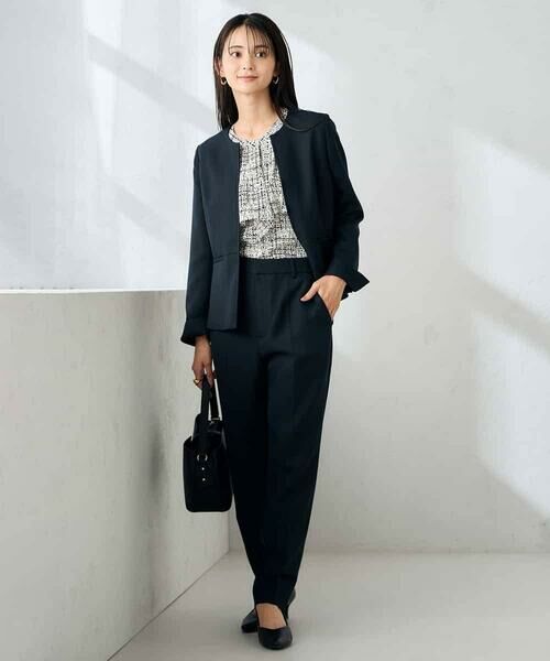 a.v.v / アー・ヴェ・ヴェ ノーカラージャケット | 【洗える/イージーケア/ストレッチ】パウダーツイルキーネックジャケット | 詳細6