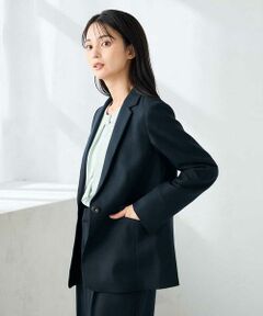 a.v.v / アー・ヴェ・ヴェ テーラードジャケット | 【洗える/イージーケア/ストレッチ】パウダーツイルテーラードジャケット
