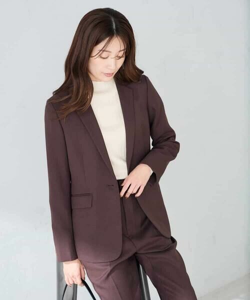 a.v.v / アー・ヴェ・ヴェ テーラードジャケット | 【洗える/イージーケア/ストレッチ】パウダーツイルテーラードジャケット | 詳細8