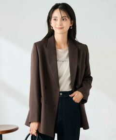 a.v.v / アー・ヴェ・ヴェ テーラードジャケット | 【洗える/イージーケア/ストレッチ】パウダーツイルダブルブレストジャケット