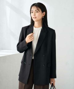 a.v.v / アー・ヴェ・ヴェ テーラードジャケット | 【洗える/イージーケア/ストレッチ】パウダーツイルダブルブレストジャケット