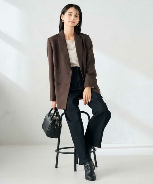 a.v.v / アー・ヴェ・ヴェ テーラードジャケット | 【洗える/イージーケア/ストレッチ】パウダーツイルダブルブレストジャケット | 詳細15