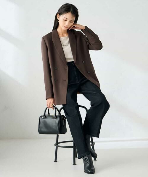 a.v.v / アー・ヴェ・ヴェ テーラードジャケット | 【洗える/イージーケア/ストレッチ】パウダーツイルダブルブレストジャケット | 詳細16