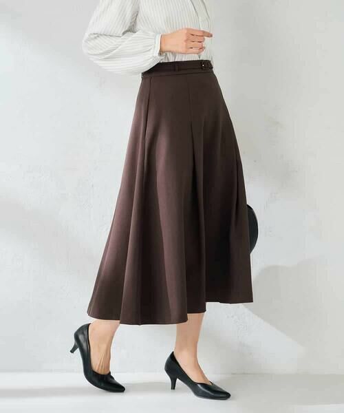 a.v.v / アー・ヴェ・ヴェ ロング・マキシ丈スカート | 【洗える/イージーケア/ストレッチ】パウダーツイルフレアスカート | 詳細1