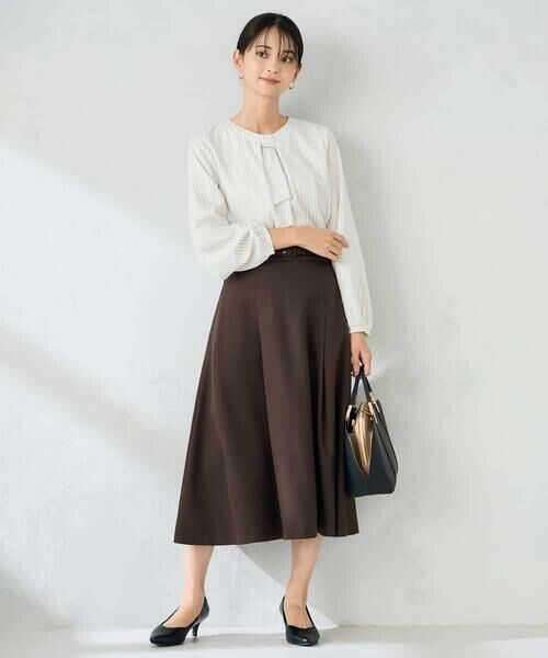 a.v.v / アー・ヴェ・ヴェ ロング・マキシ丈スカート | 【洗える/イージーケア/ストレッチ】パウダーツイルフレアスカート | 詳細5