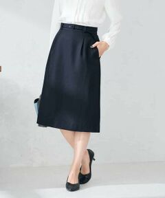 a.v.v / アー・ヴェ・ヴェ ミニ・ひざ丈スカート | 【洗える/イージーケア/ストレッチ】パウダーツイルタイトスカート