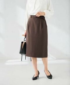 a.v.v / アー・ヴェ・ヴェ ミニ・ひざ丈スカート | 【洗える/イージーケア/ストレッチ】パウダーツイルタイトスカート