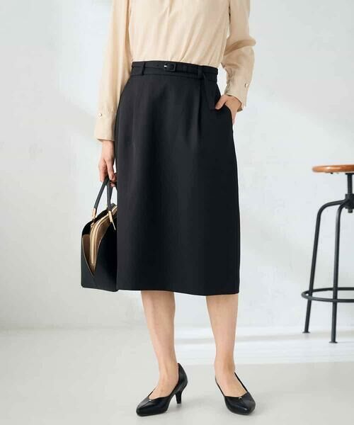 a.v.v / アー・ヴェ・ヴェ ミニ・ひざ丈スカート | 【洗える/イージーケア/ストレッチ】パウダーツイルタイトスカート | 詳細14