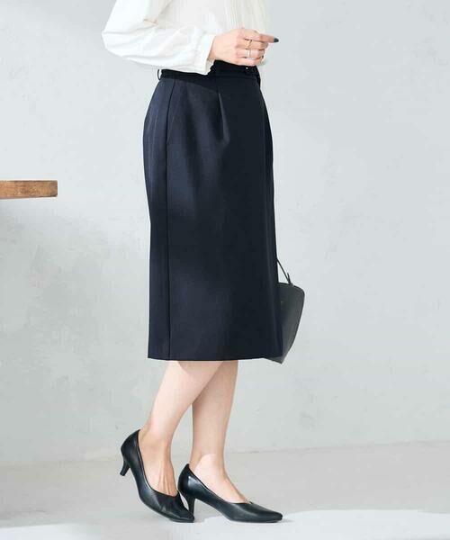 a.v.v / アー・ヴェ・ヴェ ミニ・ひざ丈スカート | 【洗える/イージーケア/ストレッチ】パウダーツイルタイトスカート | 詳細2