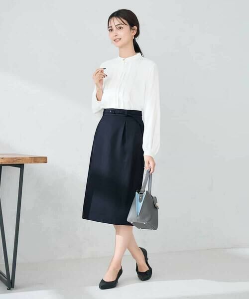 a.v.v / アー・ヴェ・ヴェ ミニ・ひざ丈スカート | 【洗える/イージーケア/ストレッチ】パウダーツイルタイトスカート | 詳細4