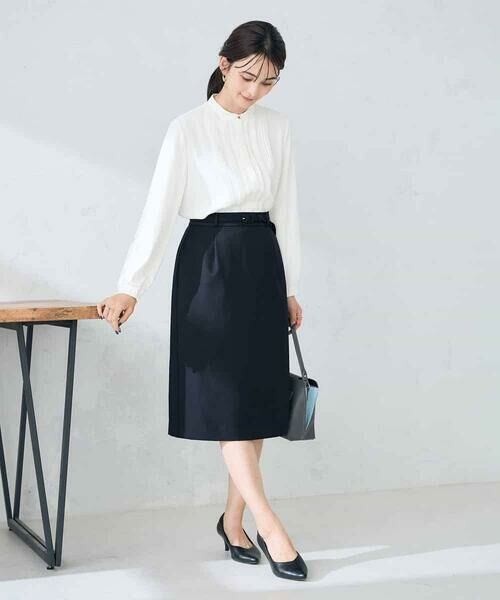 a.v.v / アー・ヴェ・ヴェ ミニ・ひざ丈スカート | 【洗える/イージーケア/ストレッチ】パウダーツイルタイトスカート | 詳細5