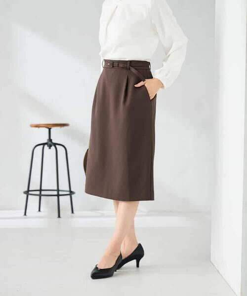 a.v.v / アー・ヴェ・ヴェ ミニ・ひざ丈スカート | 【洗える/イージーケア/ストレッチ】パウダーツイルタイトスカート | 詳細7