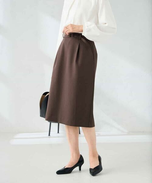 a.v.v / アー・ヴェ・ヴェ ミニ・ひざ丈スカート | 【洗える/イージーケア/ストレッチ】パウダーツイルタイトスカート | 詳細8